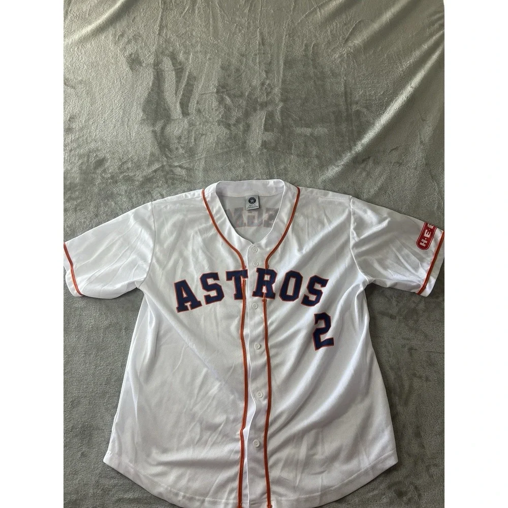 Houston Astros Mens Jersey XL White #2 Alex Bregman MLB Baseball Button Front